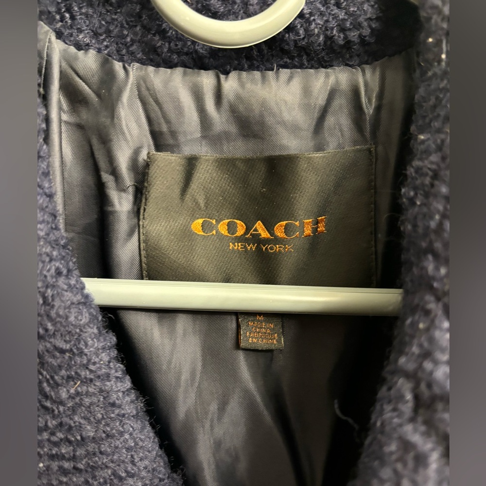 Coach Women's Navy Wool PeaCoat - Picture 4 of 4